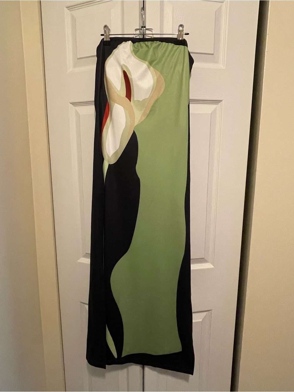 Green Abstract Print Maxi Dress